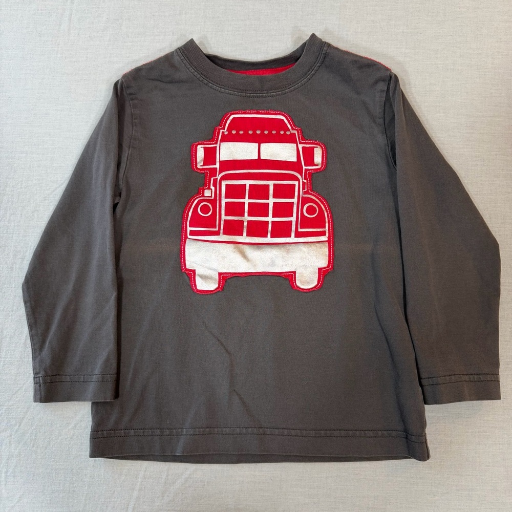 Hanna Andersson Gray Long Sleeve Shirt with Red Truck